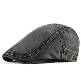 Simple Washed Denim Berets Unisex Hat Spring Summer Peaked Flat Cap  - Acapparelstore